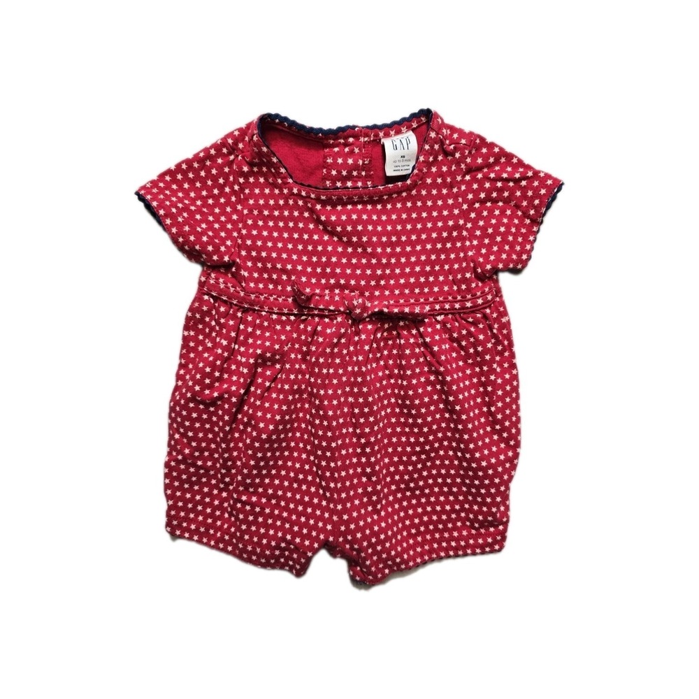 Vintage Girls Romper‎  0-3 Months  Red Stars Baby Gap